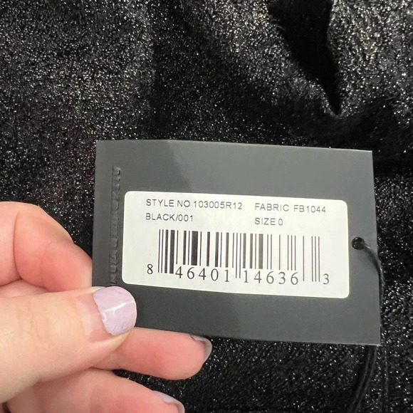 Alexander Wang Drainpipe Pants Skinny Stretch Glitter Metallic Black‎ Size 0 - Picture 12 of 12